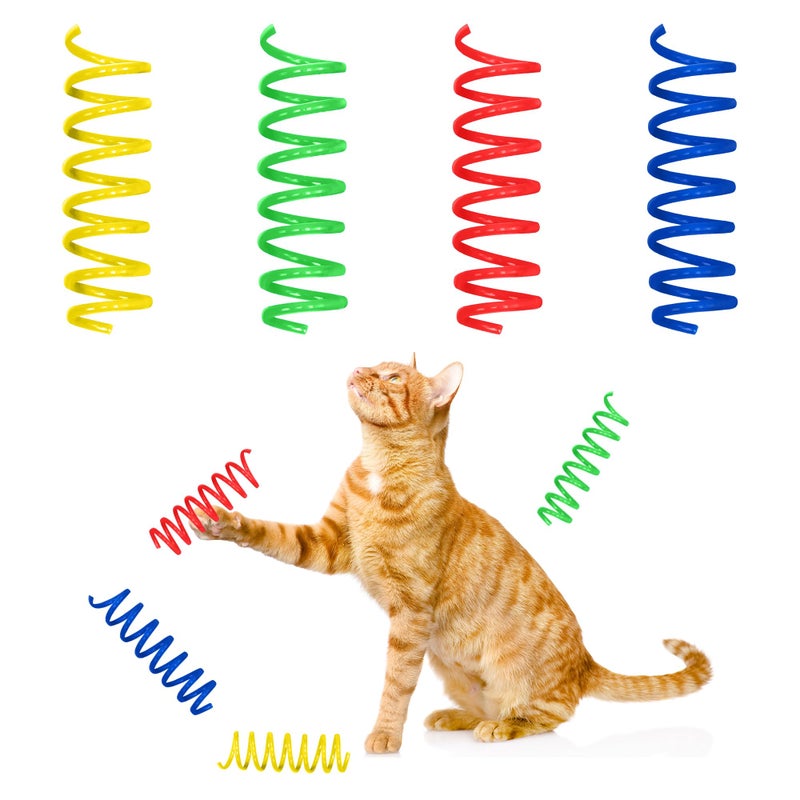 SPOT Colorful Springs Cat Toys â€“ 3" Bouncy Coils for Indoor Cats & Kittens to Swat, Chase & Bite, Safe Lightweight Plastic, Interactive Enrichment Toys, 10-Pack Multi-Color - Image 1